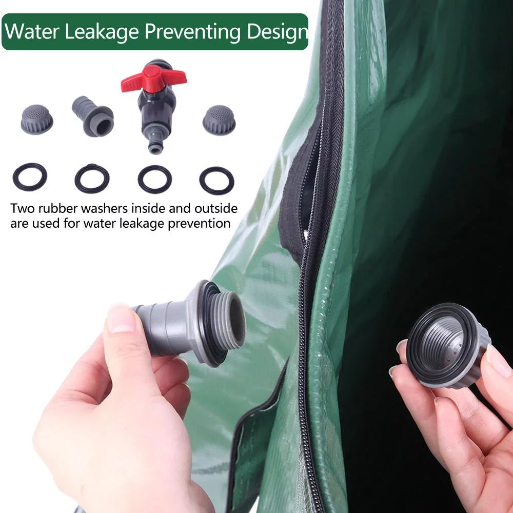 Winado Portable 100 Gallon Rain Barrel Patio Water Storage Barrel Green