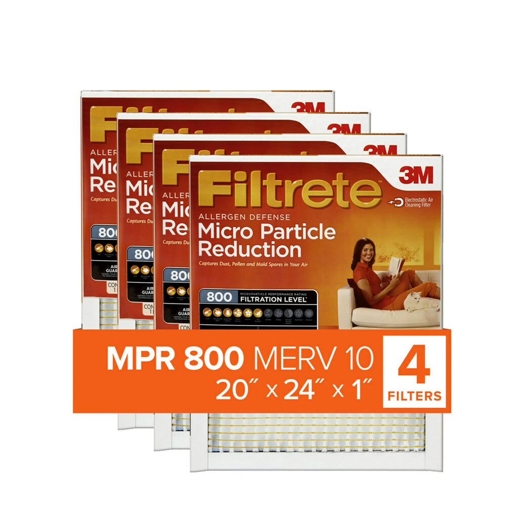 Filtrete 20x24x1 Air Filter,  800  10, Micro Particle Reduction, 4 Filters