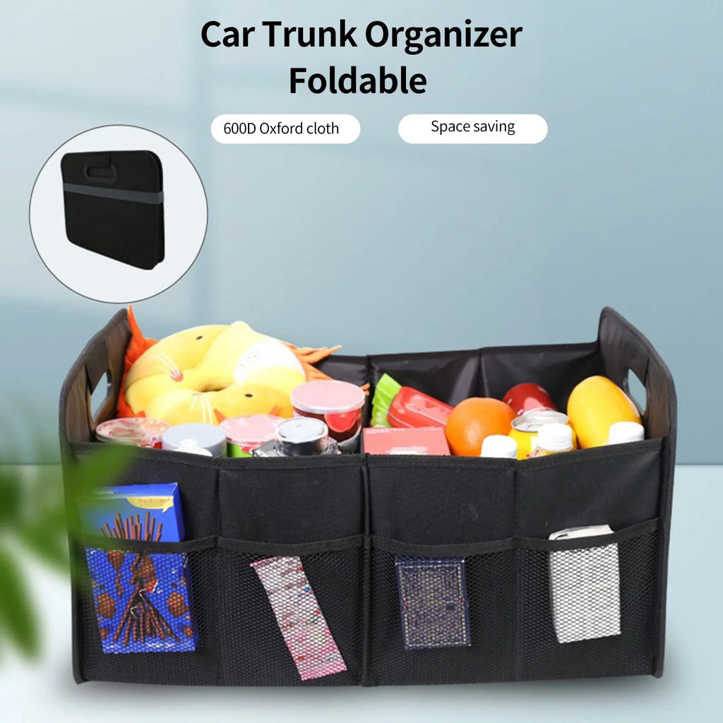 Pinnaco Car Trunk Organizer Oxford Cloth Storage Box 55L - Keep Your Automotive Cargo Organized on the Go!