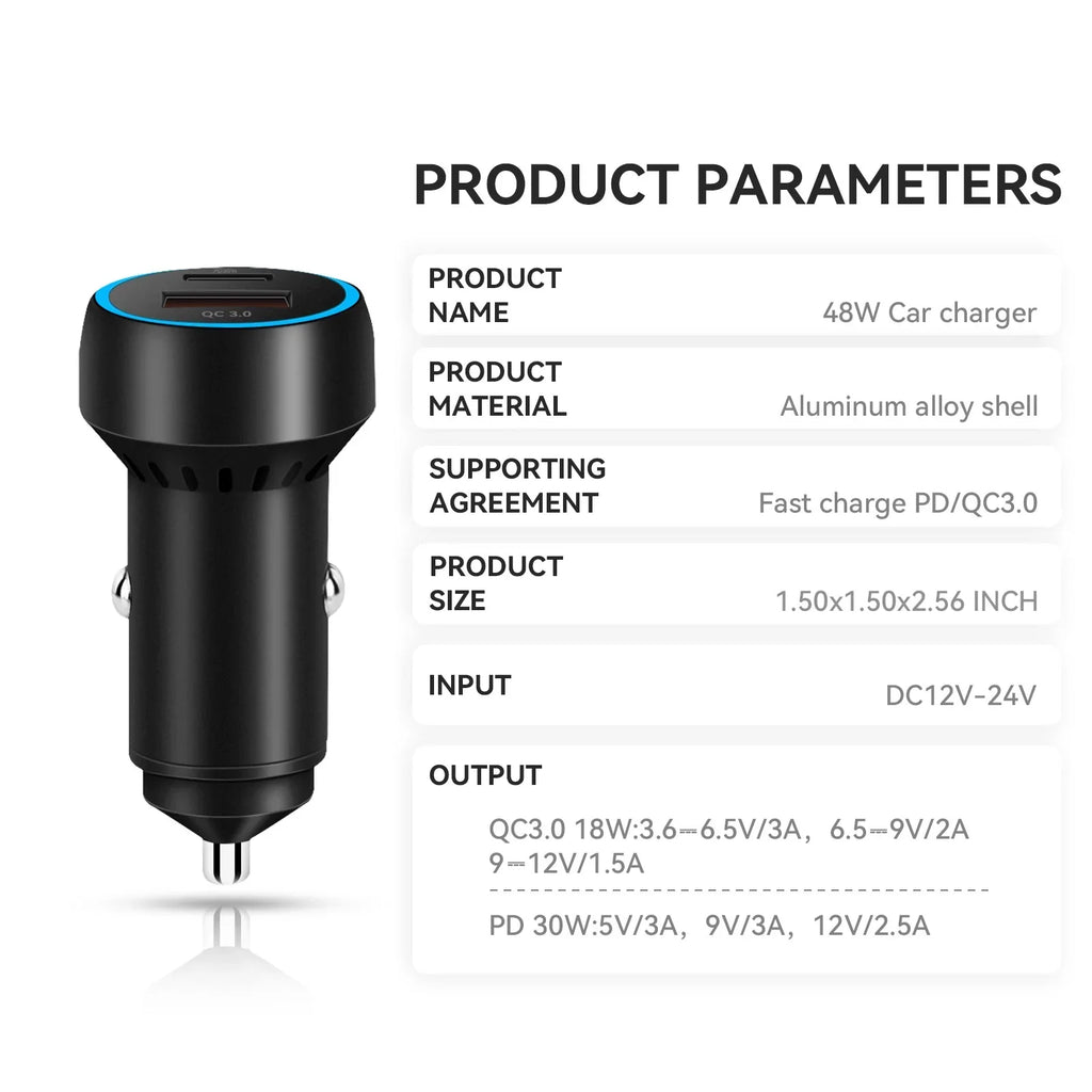 Super Fast -C Charging Adapter QC3.0  Car Charger for  Mini 2/Mini 3 Pro