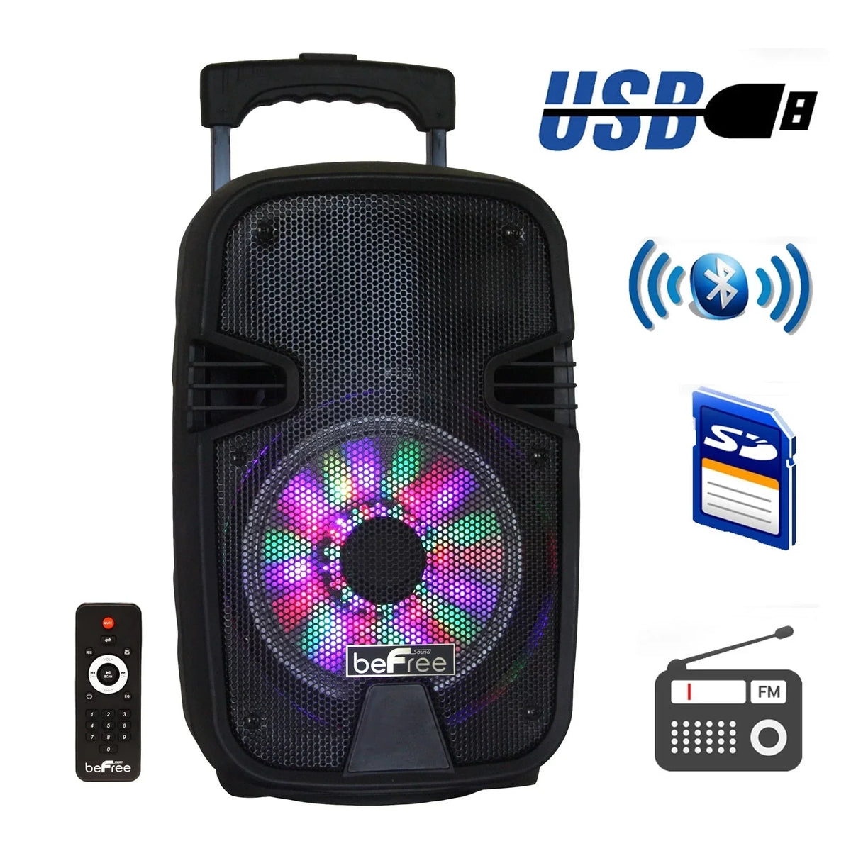 beFree Sound 8 Inch  Portable Party Speaker