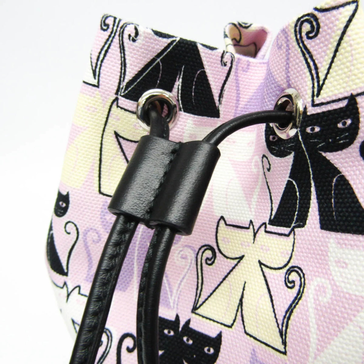 Pre-Owned Miu Miu   Drawstring Bag 5RM014 Women's Leather,Cotton Pouch Black,Light Purple,Multi-color (Good)