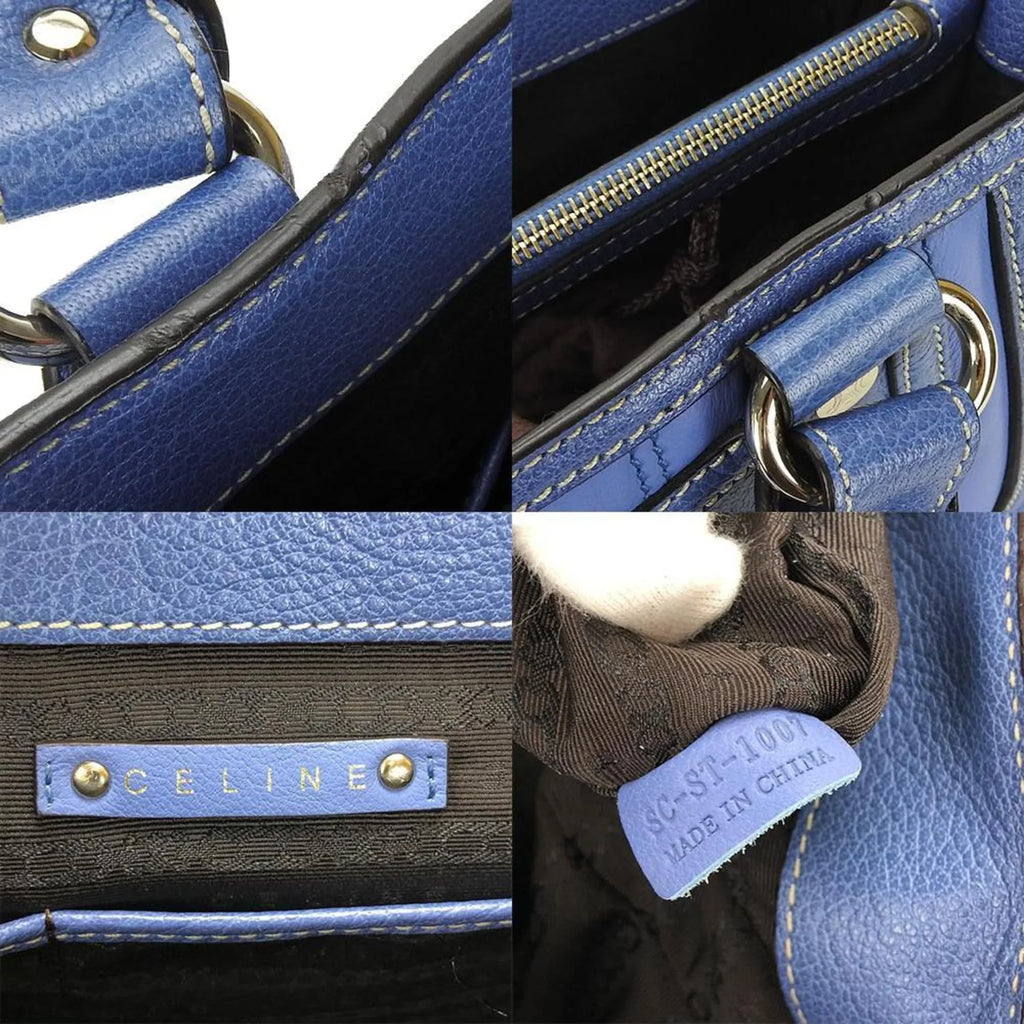 Pre-Owned Celine Handbag Boogie Bag 134023PLA.06BM Leather Blue Women's  (Good)