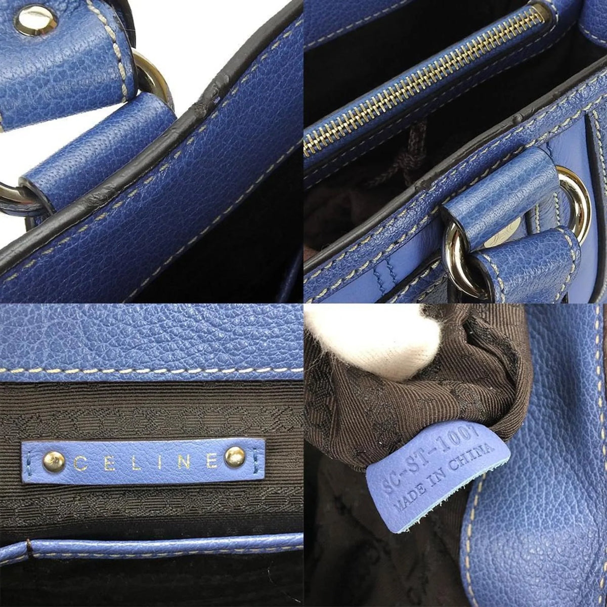 Pre-Owned Celine Handbag Boogie Bag 134023PLA.06BM Leather Blue Women's  (Good)