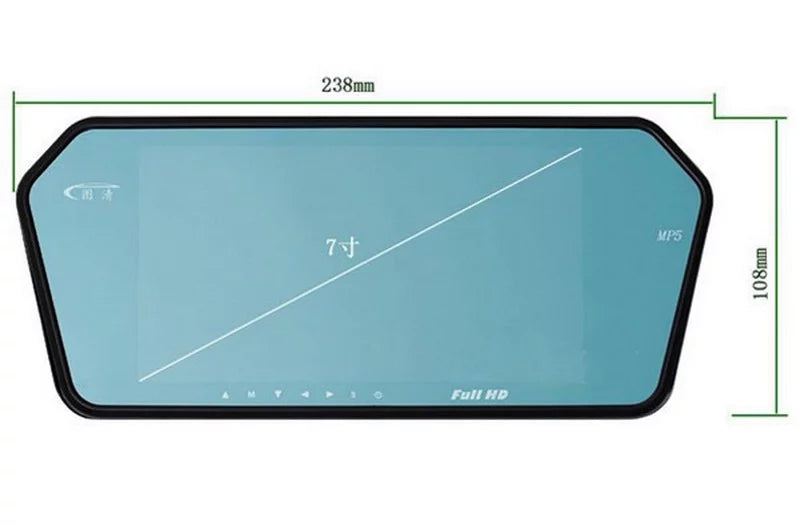 Full  7" inch   Car Monitor Car RearView Mirror with Built-in Bluetooth Mp5  Photo Display   Slot
