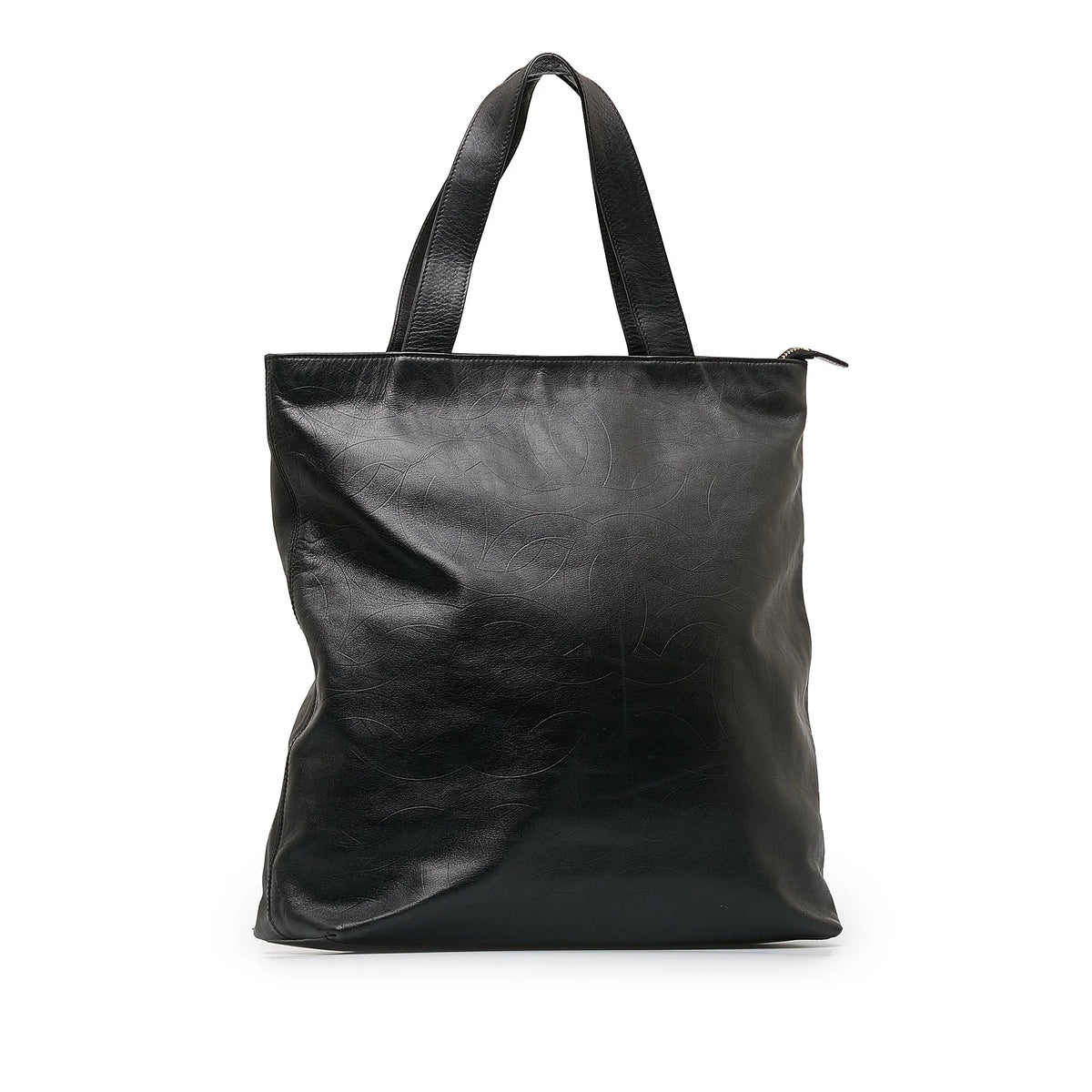Pre-Owned Authenticated Chanel  Tote Lambskin Leather Black Tote Bag Unisex (Good)