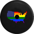 2018 2019 Wrangler  Backup Camera United States of America Gay Flag Map  Spare Tire Cover for Jeep  32 Inch