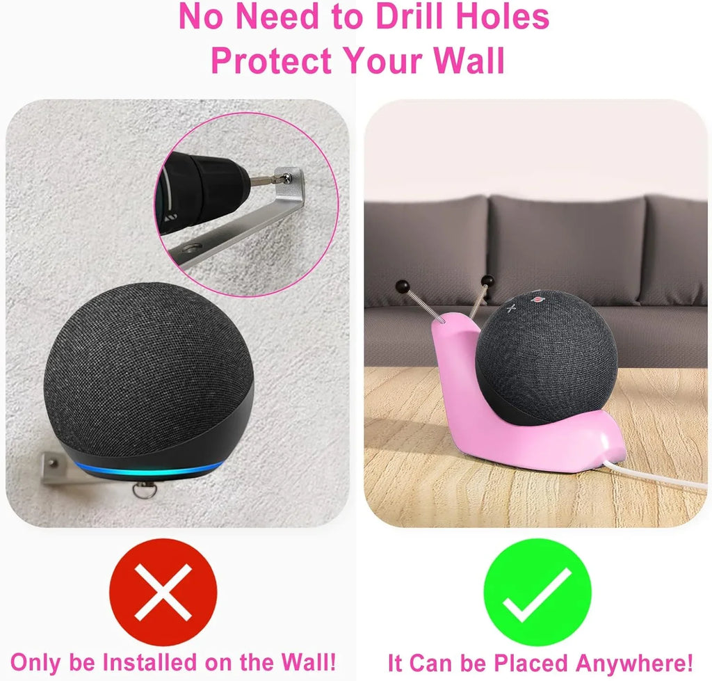 Stable Stand Holder for Echo Dot 4th/5th Generation Stand, Desktop Stand for Echo Dot 4th/5th Gen Holder with Cable