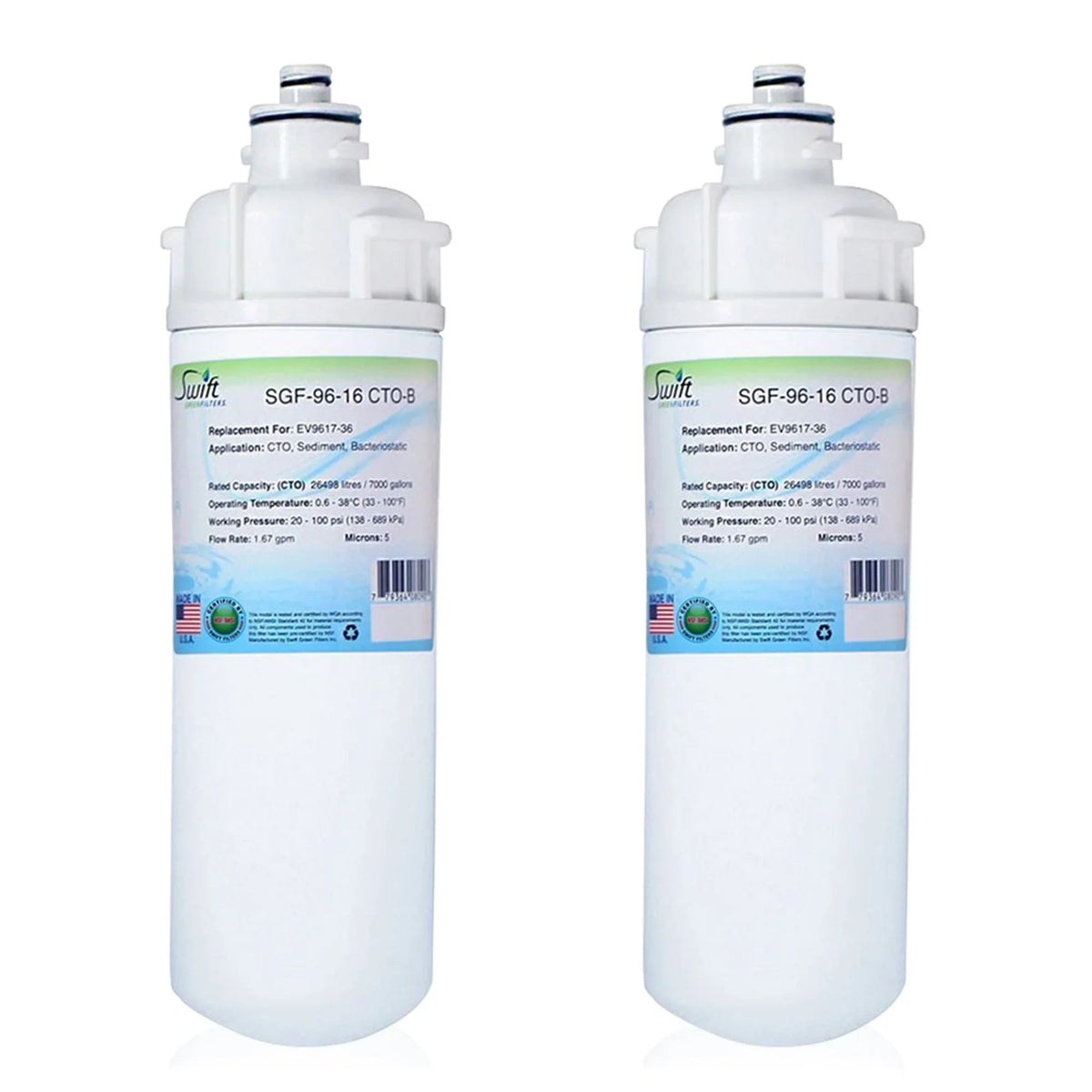 Swift Green Filters -96-16 -B Compatible Commercial Water Filter for EV9617-36, Made in  (Pack of 2)