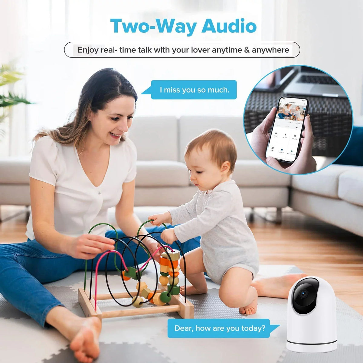 Night Vision Wireless Home Camera - 1080P , 2 Way Audio - Nozaya