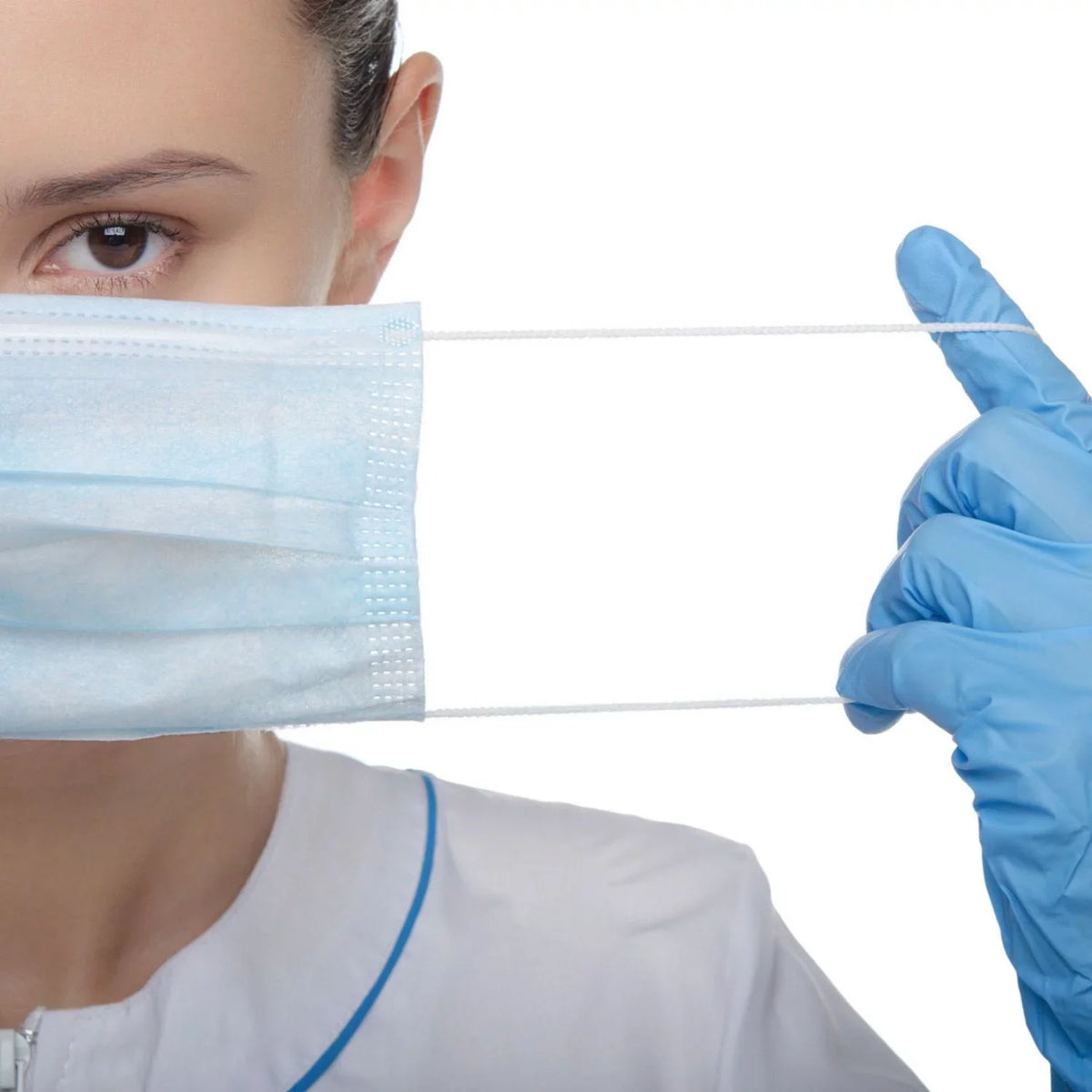 1000Pcs  Made Disposable Face Masks Blue, 3-Ply Breathable Protective Masks