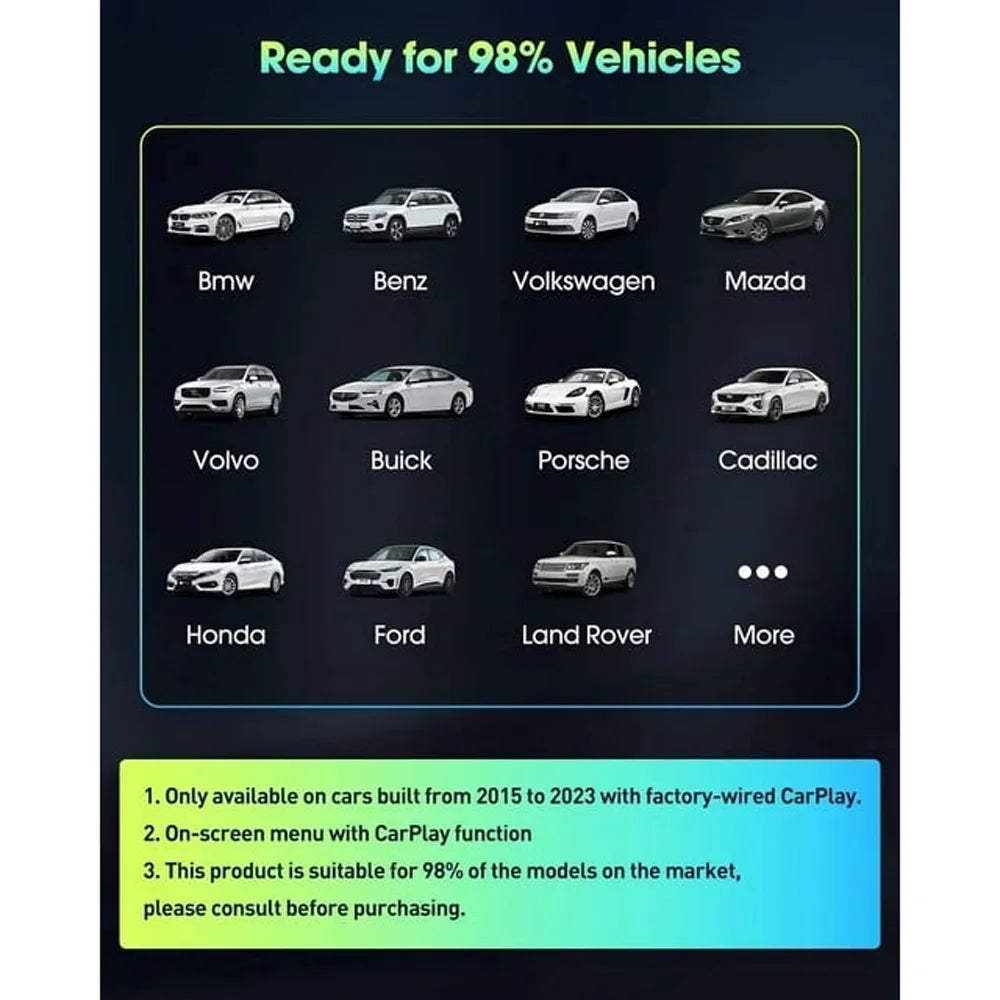 For Apple iOS Car Auto Navigation Player Wireless Carplay Adapter Box Dongle, Black