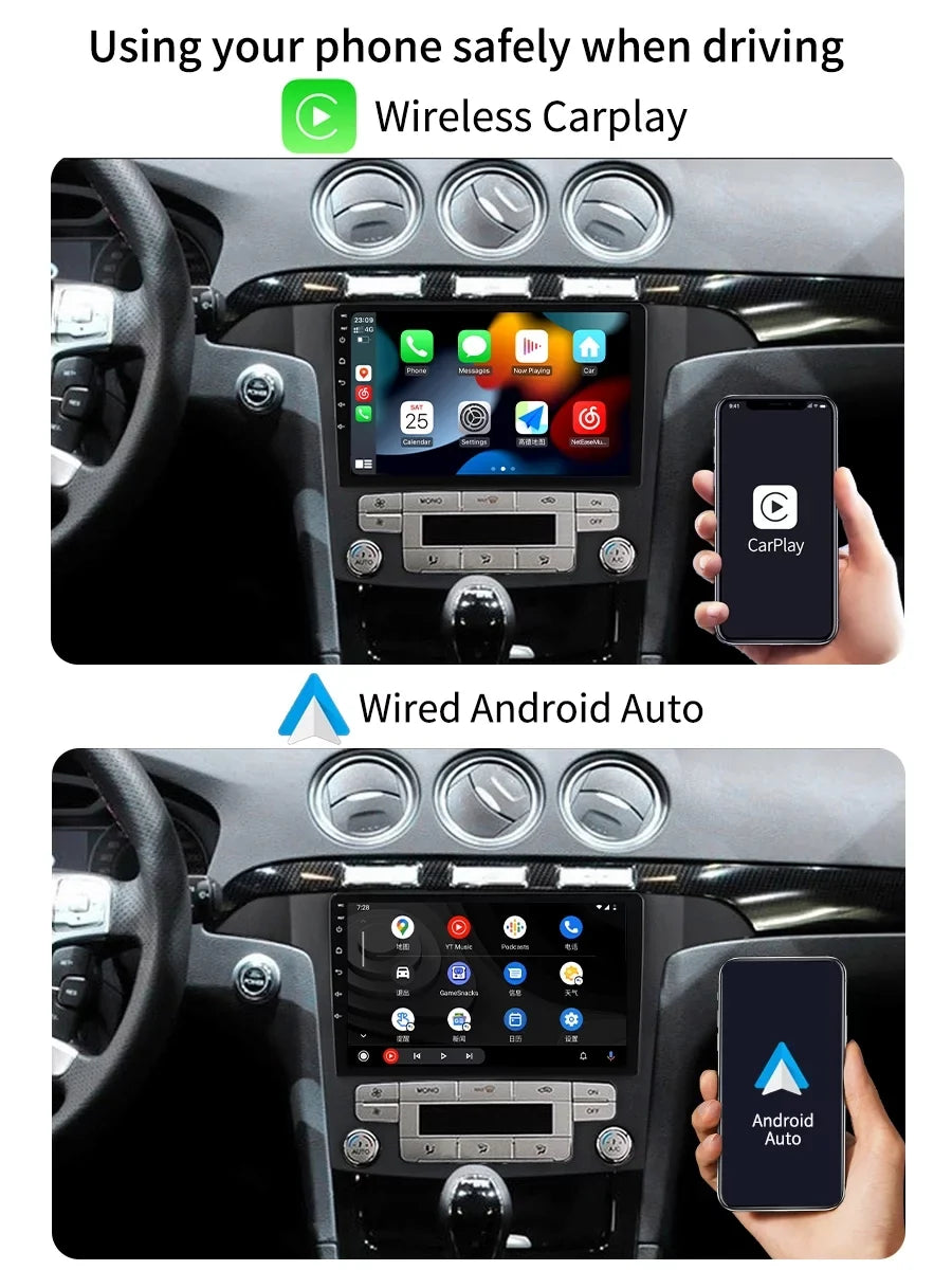 32GB Car Radio  Navi For Ford S Max S- 2007 - 2015 Android Screen Car Stereo With Bluetootn Carplay Android Auto