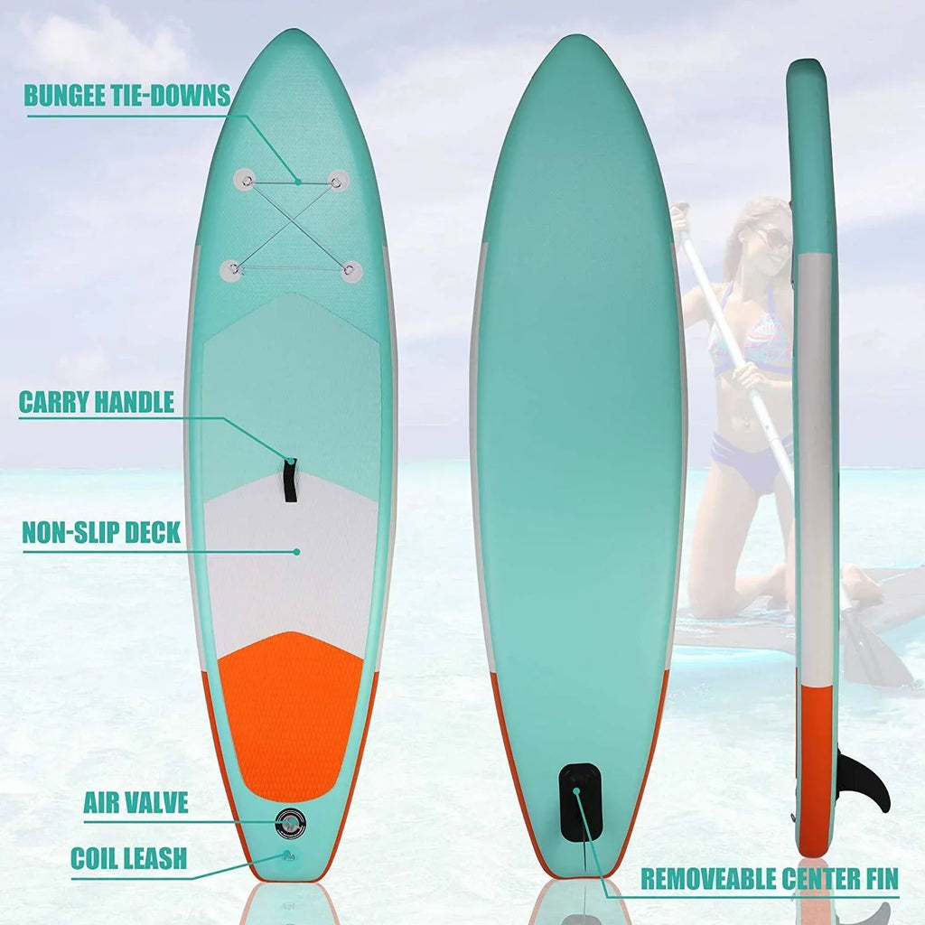 Inflatable Stand Up Paddle Board Complete with  Accessories Backpack Leash