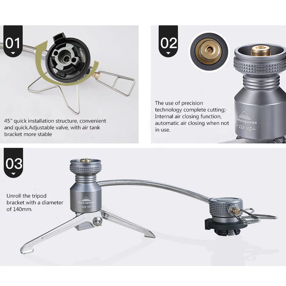 Stoves Connector, Camping Gas Adapter for Butane Canisters, Tripods, and Camping Gear