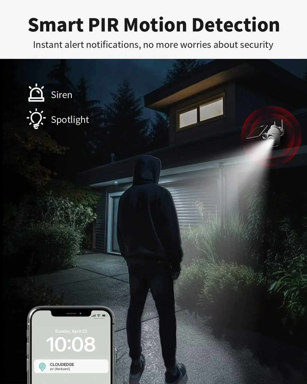 2K Security Cameras Wireless Outdoor with Ultra  Spotlight Color Night Vision, Solar Security Camera Outdoor with  Detection, Pan Tilt, 4X Digital Zoom, 2.4GHZ Wi-Fi, IP65 Waterproof