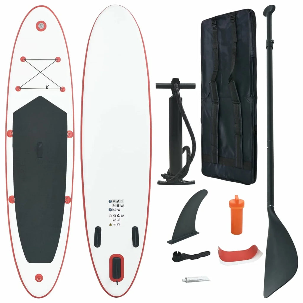 Inflatable Paddleboard Set Red and White