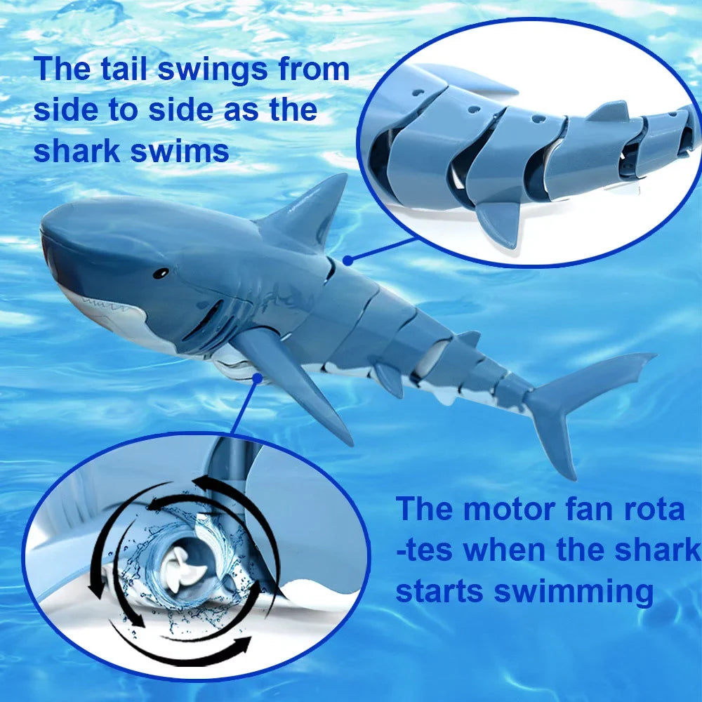 Shark 2.4G Electric Simulation Waterproof Fish 20 Minutes Long Battery Life Summer Water Swimming Toddlers Toys
