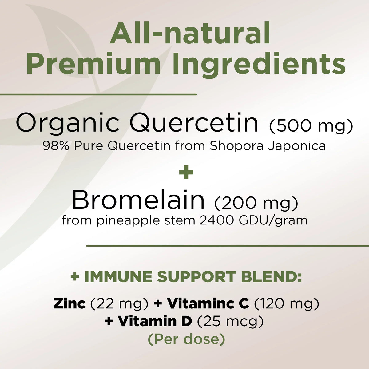 Quercetin with Vitamin C and Zinc - Nettle Quercetin - Quercetin 500mg - Quercetin with Bromelain - Zinc Quercetin + Vitamin D3 - 240 Veggie Caps - (Non-, Gluten-Free, Vegan) 4 Month Supply