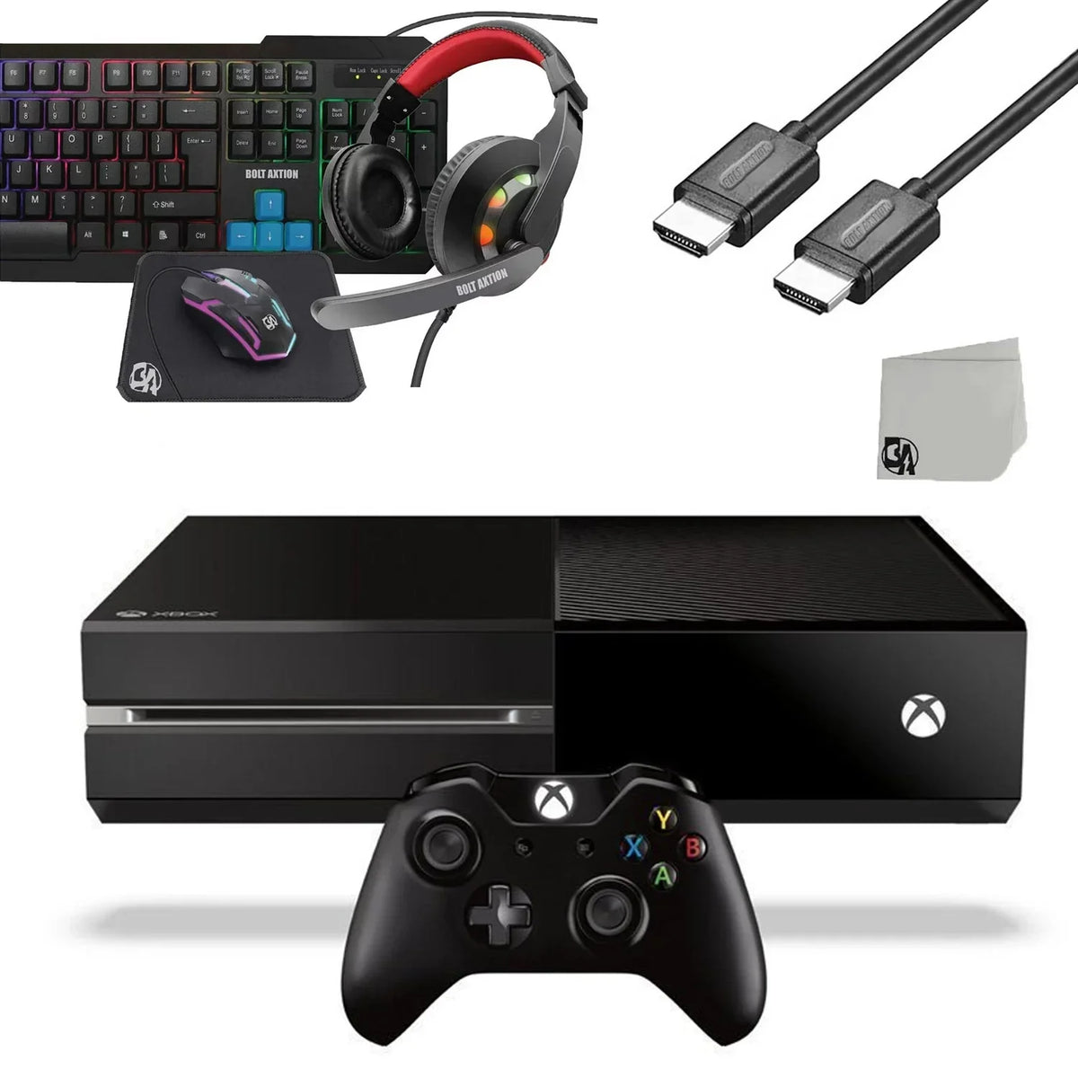 Microsoft Xbox One Original 500GB Gaming Console Black  Cable With   4in1 Bundle Used