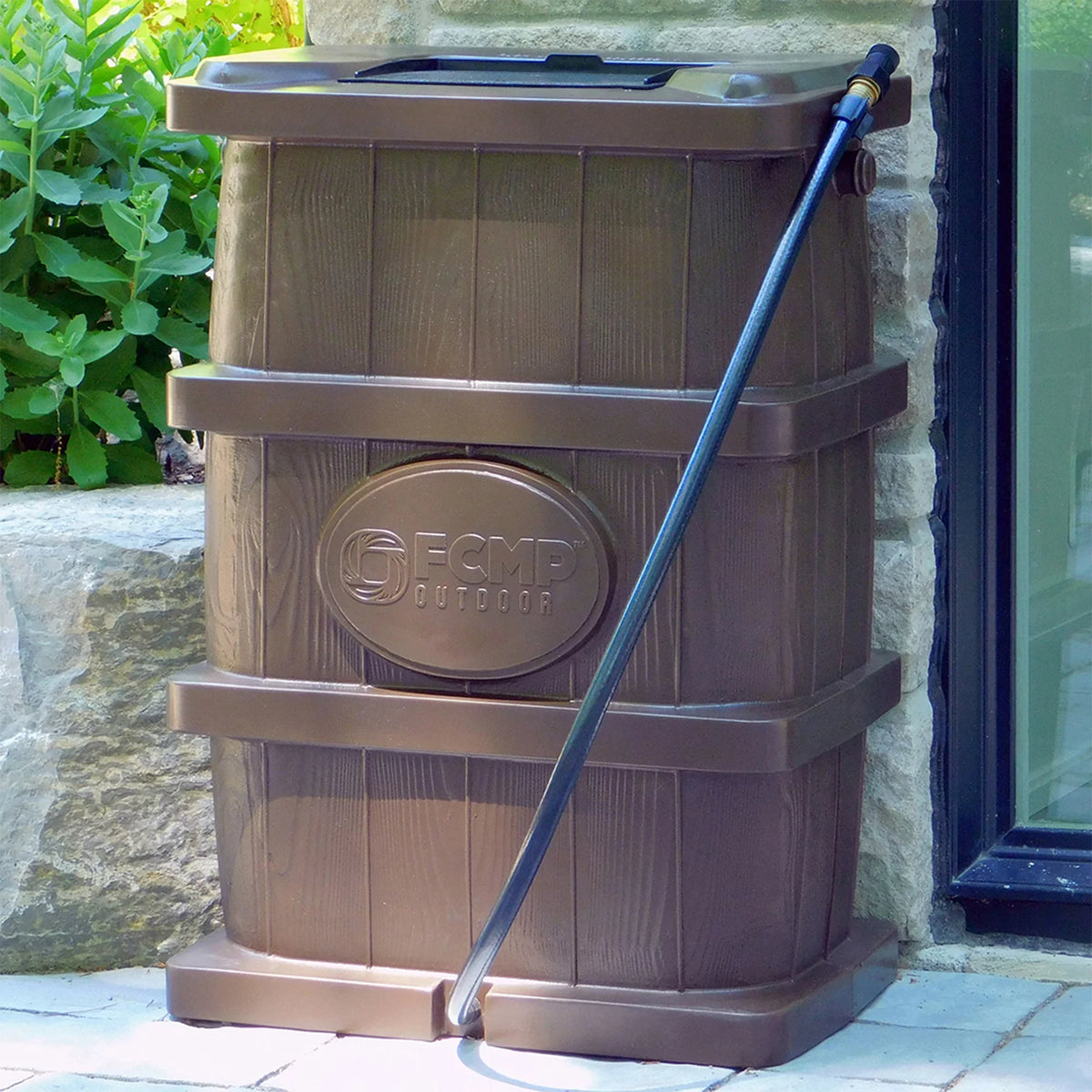 Outdoor WG4000- Home Outdoor Wood Grain Rain Water Catcher Barrel