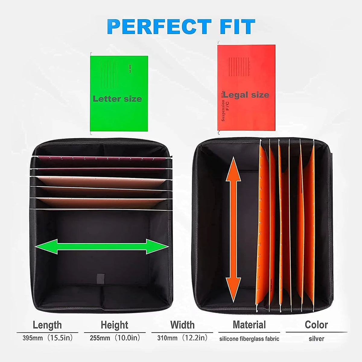 Irfora Fireproof Waterproof Storage Box, Ideal for Home Office Car, with Lid and Sturdy Handles