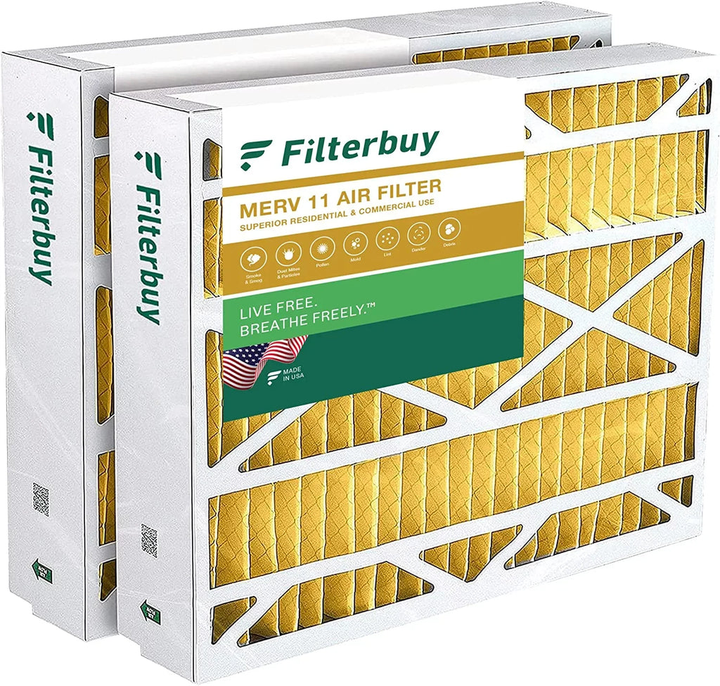 Filterbuy 24x25x5  11 Pleated   Furnace Air Filters for Carrier FILXXCAR0024 (2-Pack)