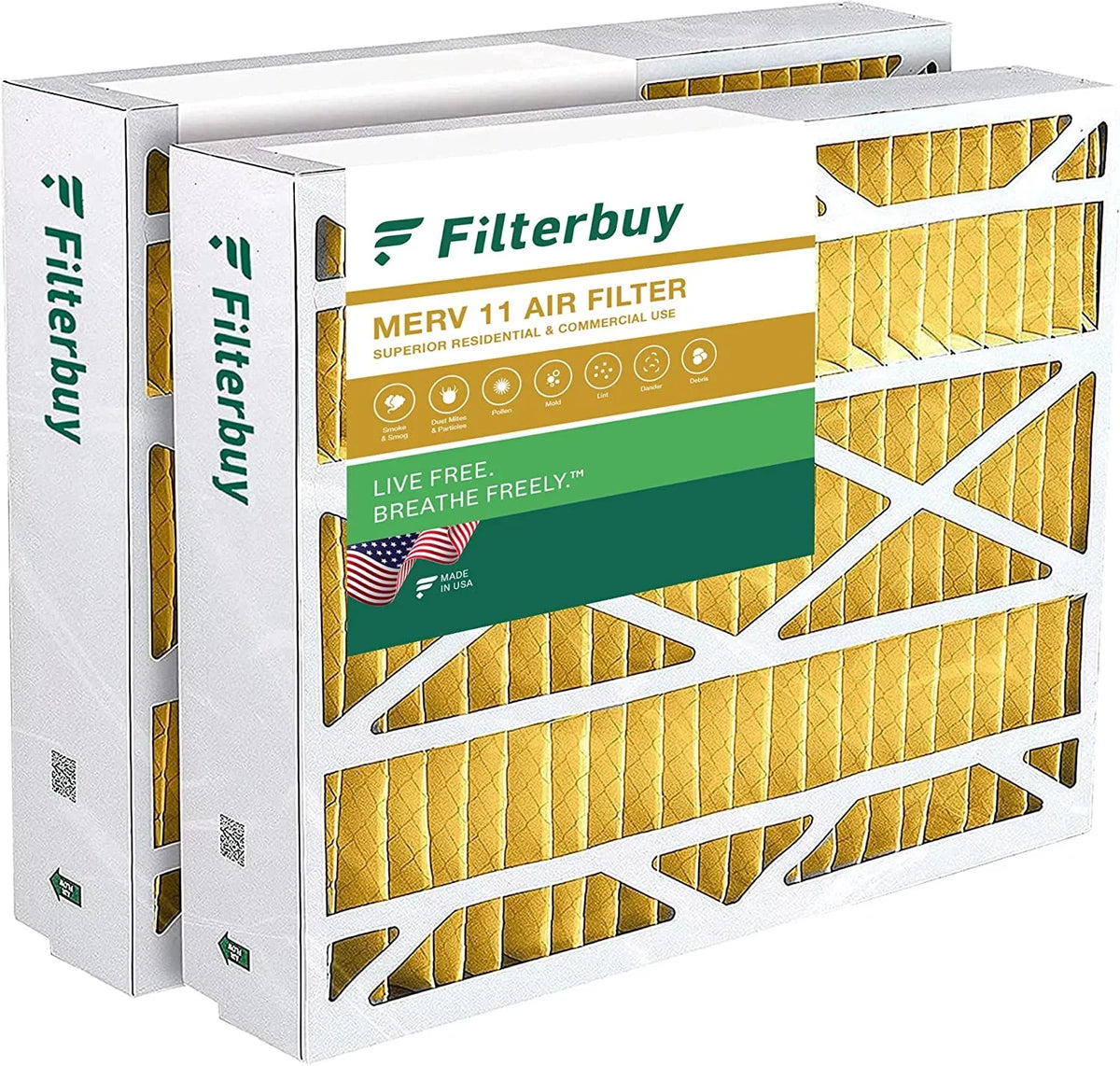 Filterbuy 24x25x5  11 Pleated   Furnace Air Filters for Carrier FILXXCAR0024 (2-Pack)