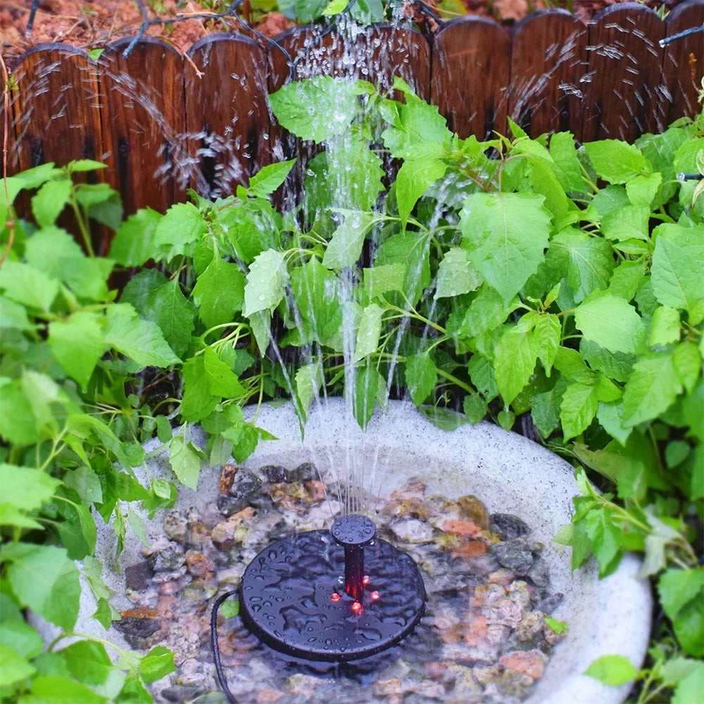 Htovila Solar Fountain Pump for Birdbath 3.5W Solar Powered Brushless Submersible Water Pump Built-in Battery  for Patio Garden Pond Pool