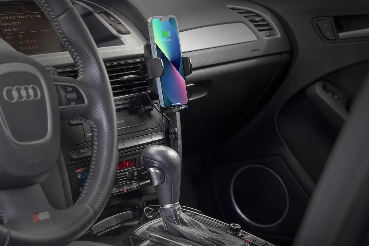 Scosche UQ3WDV- Qi-enabled Wireless Charging Universal Phone Mount w/ Stick Grip Black