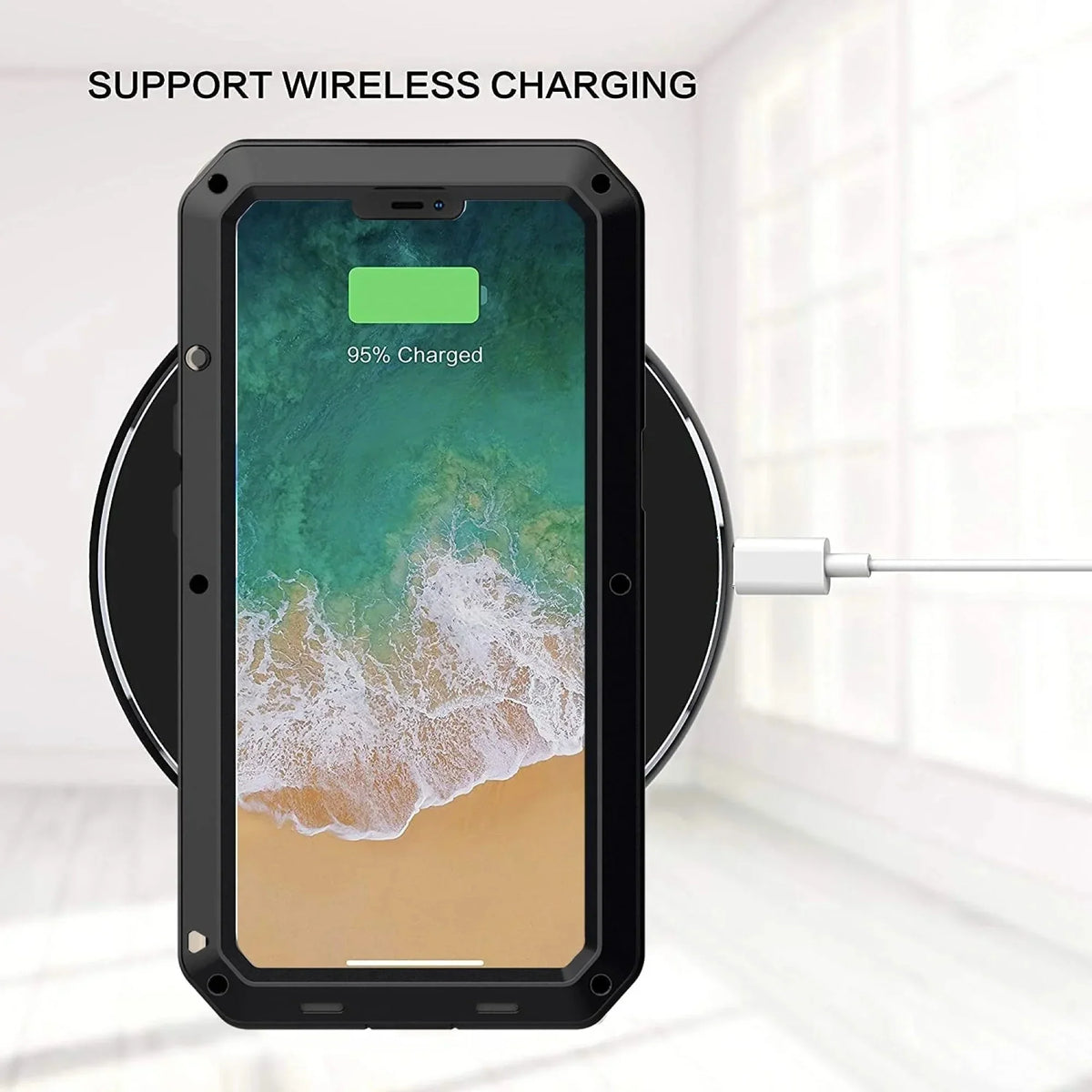 Gorilla Glass Aluminum Metal iPhone 11 Pro Max Case (Silver) Heavy Duty Military Grade Shockproof and Scratch Resistant Protection, Rugged Outdoor Travel