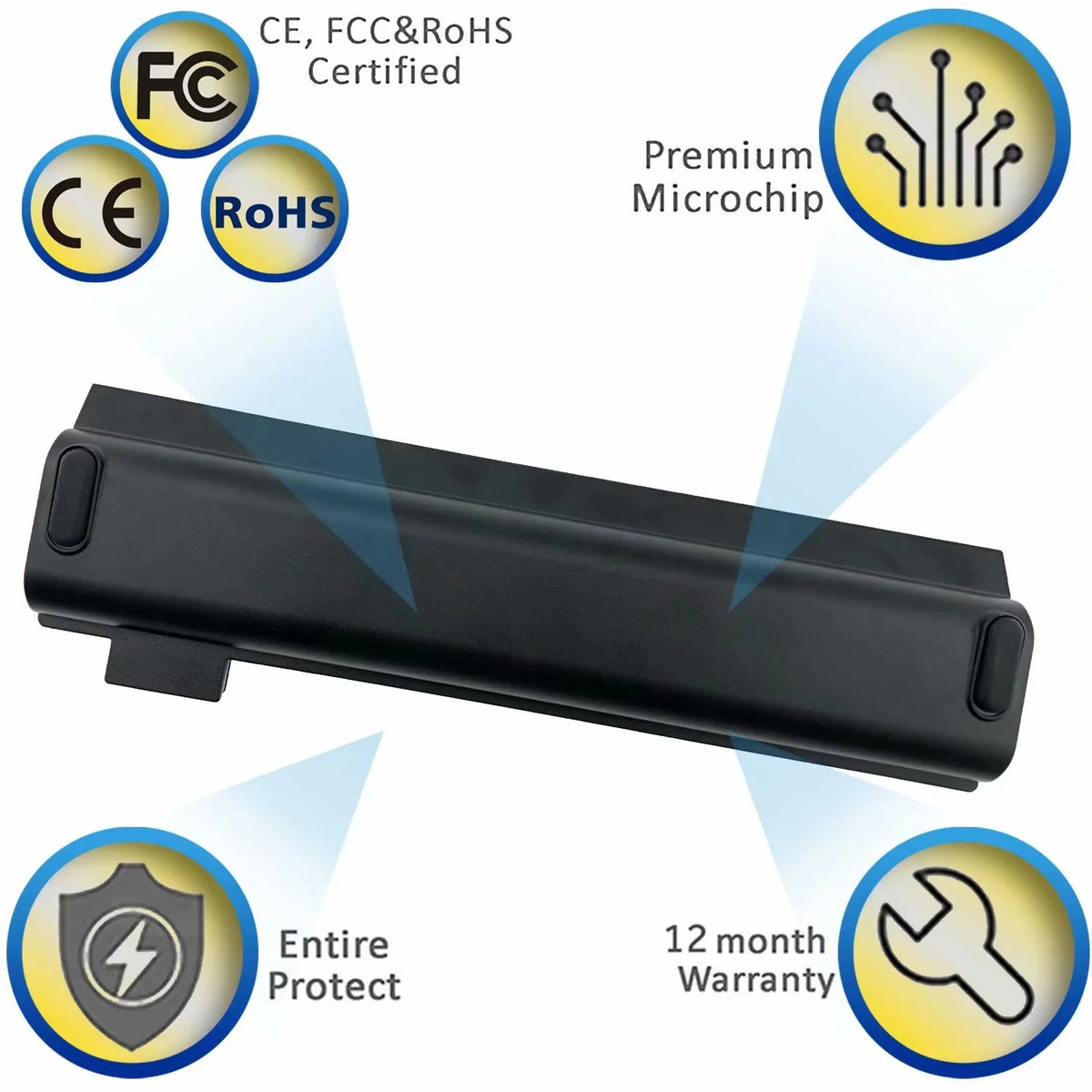 61++ Replacement Laptop Battery Compatible with Lenovo ThinkPad A475 A485 TP25 P51S P52S T470 T480 T570 T580 Series 01AV492 01AV427 01AV428 (10.8V 72Wh)