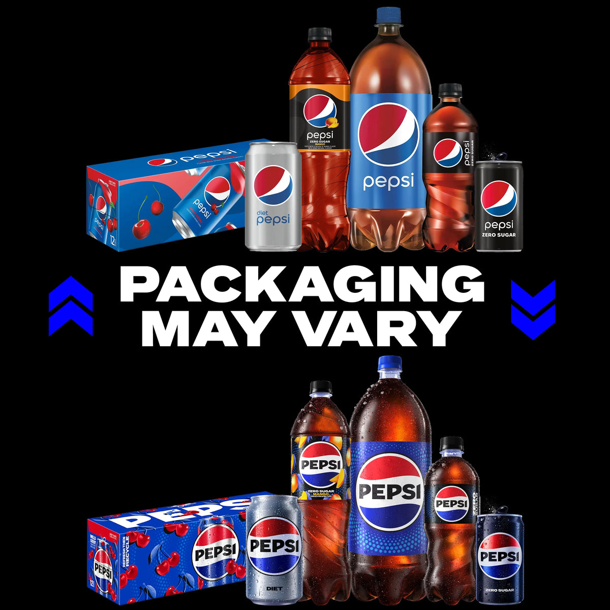 Pepsi Cola Zero Sugar Mango Soda Pop, 12 fl oz, 12 Pack Cans