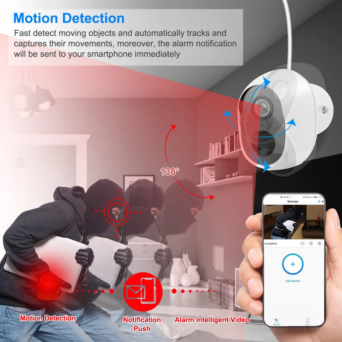 iNova 1080P  WiFi  Camera Two-Way Audio Security Surveillance Camera IP65 Waterproof