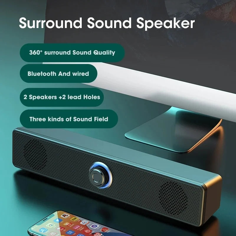 Home Theater Sound System Bluetooth Speaker 4D surface Soundbar Computer Speaker For  Soundbar Box Subwoofer Stereo Music Box