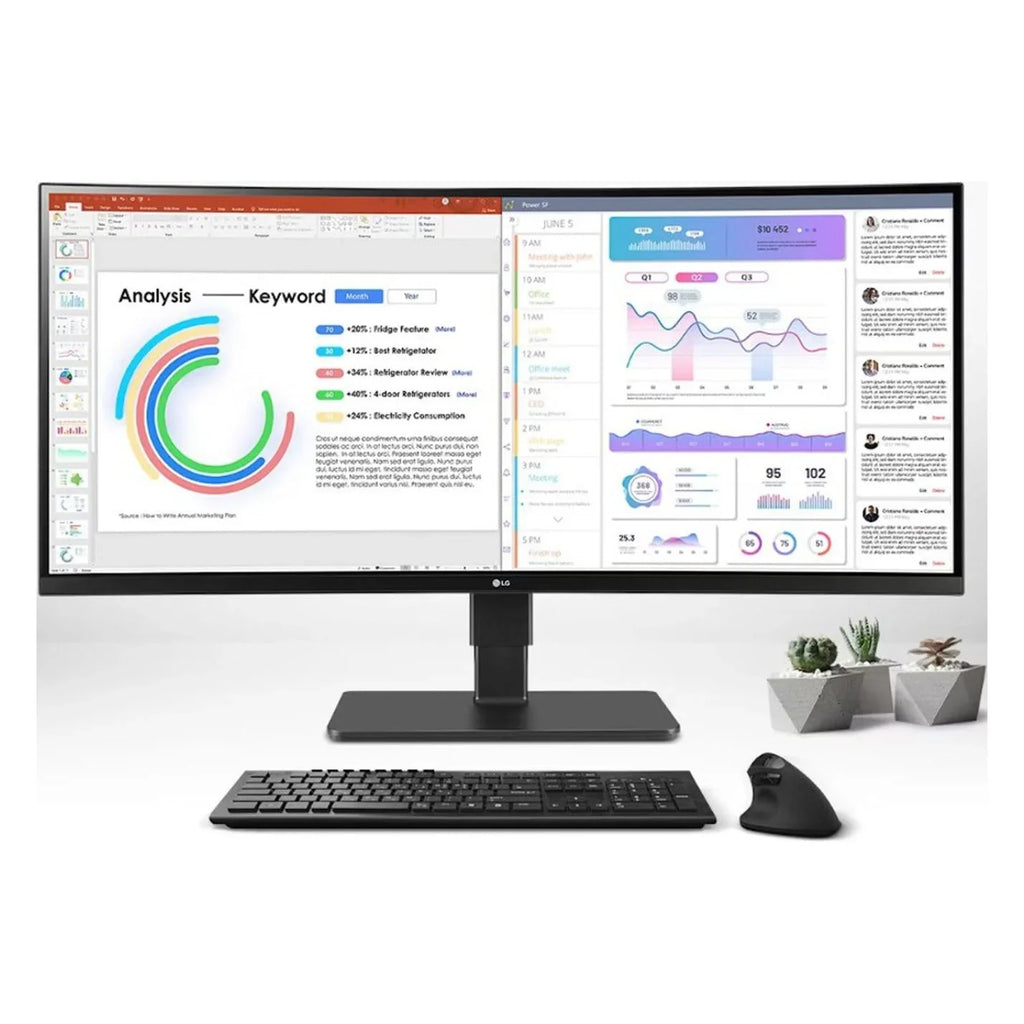 Ultrawide 34\" 3440 x 1440  HDR10, sRGB Curved Monitor, Textured Black, 34BQ77QB-B