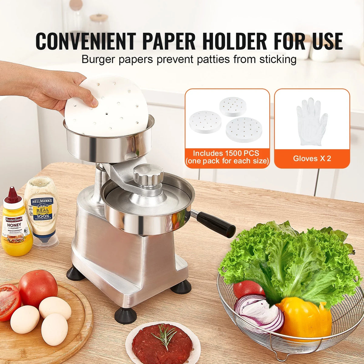 4"/5"/6" Commercial Burger Patty Maker Hamburger Press Forming Machine