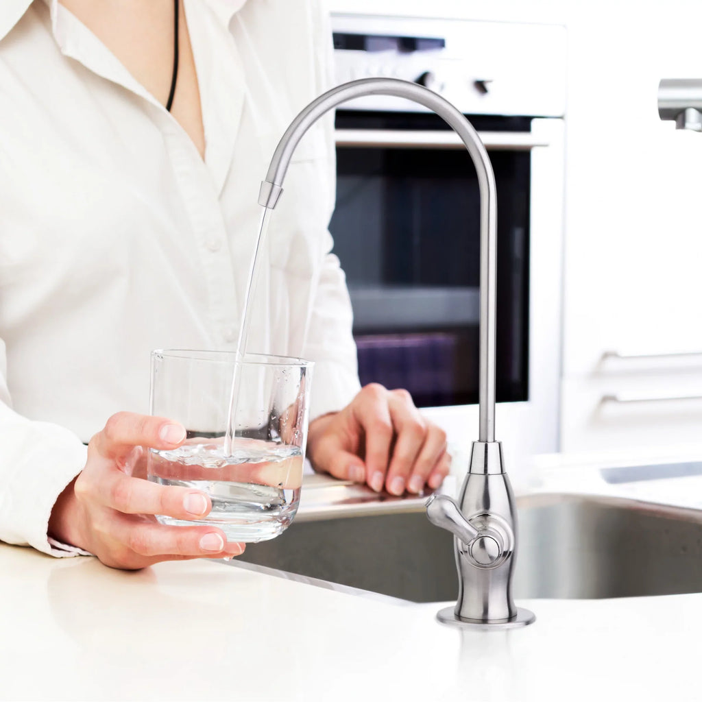 iSpring GK1- Heavy Duty Reverse Osmosis, High Spout Kitchen Bar Sink Drinking Water, Contemporary  Faucet, Brushed Nickel