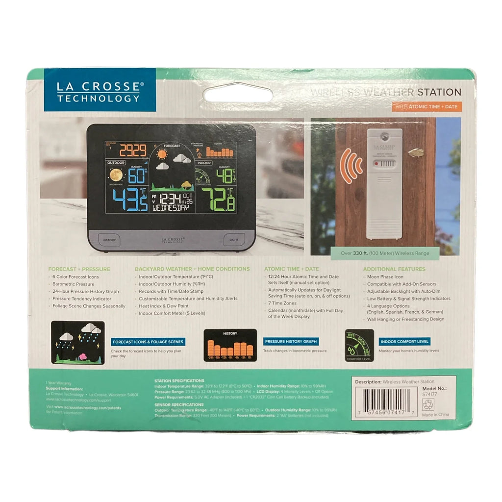 La Crosse Technology Wireless Weather Station with Atomic Time and Date