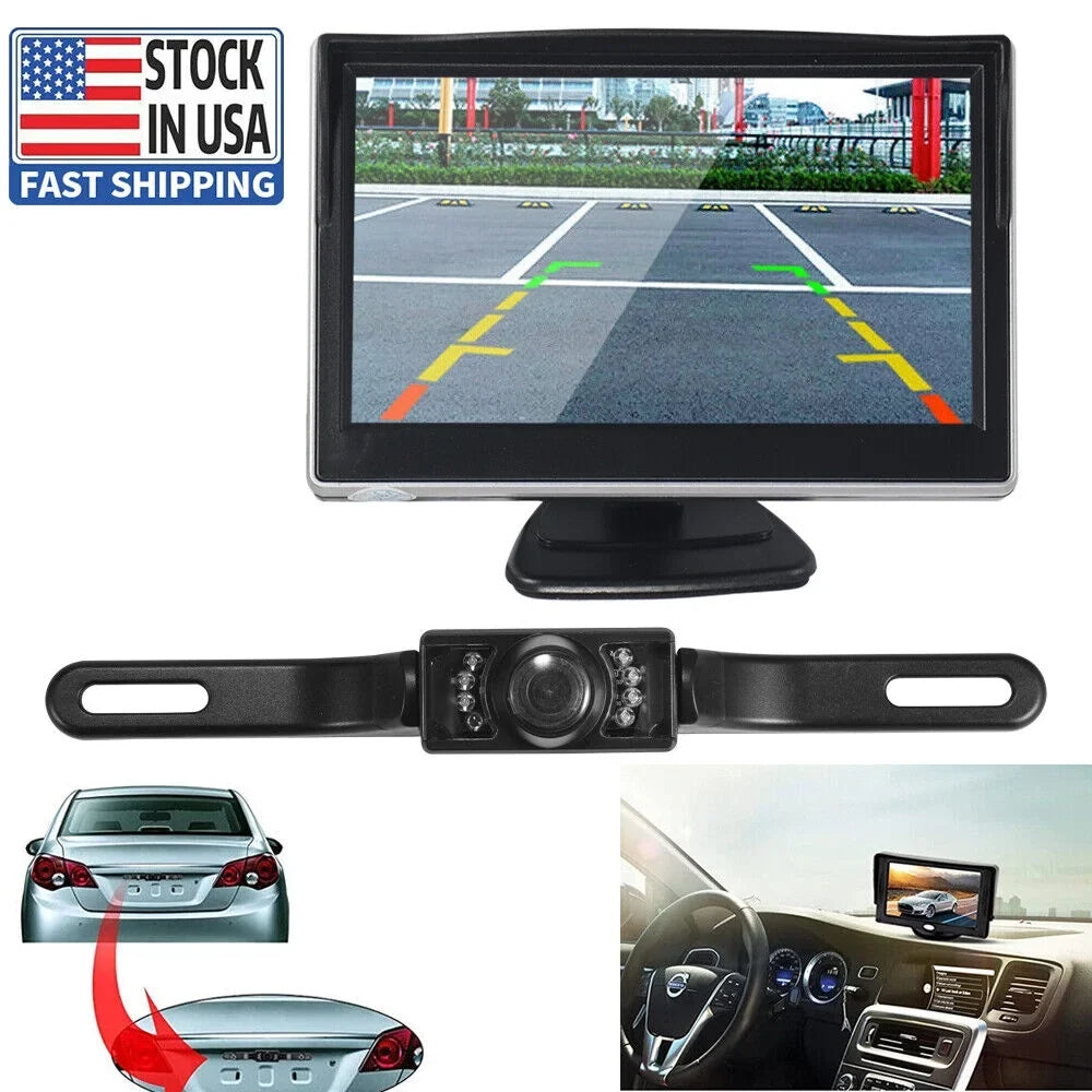 Paddsun  Car Night Vision Backup Camera Kit 5" Wireless Monitor  Rear View Waterproof