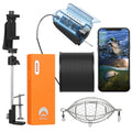 Dcenta 1080P Underwater Fishing Camera with  Control Fishing Live Video Camera Fish Finder with 50M Cable Mobile Phone Holder Bait Cage Carry Case for Ice Lake Sea Boat Kayak Fishing