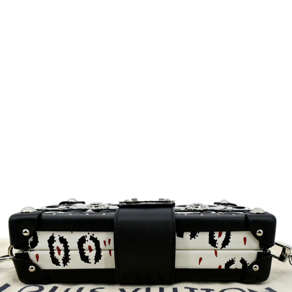 Pre-owned   Petite Malle Graphic Print Leather Crossbody Bag Black/Multicolor