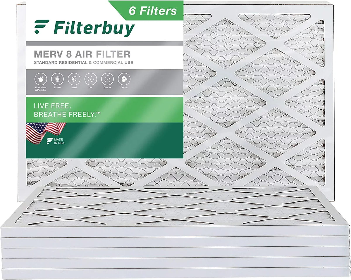 Filterbuy 12x20x1  8 Pleated   Furnace Air Filters (6-Pack)