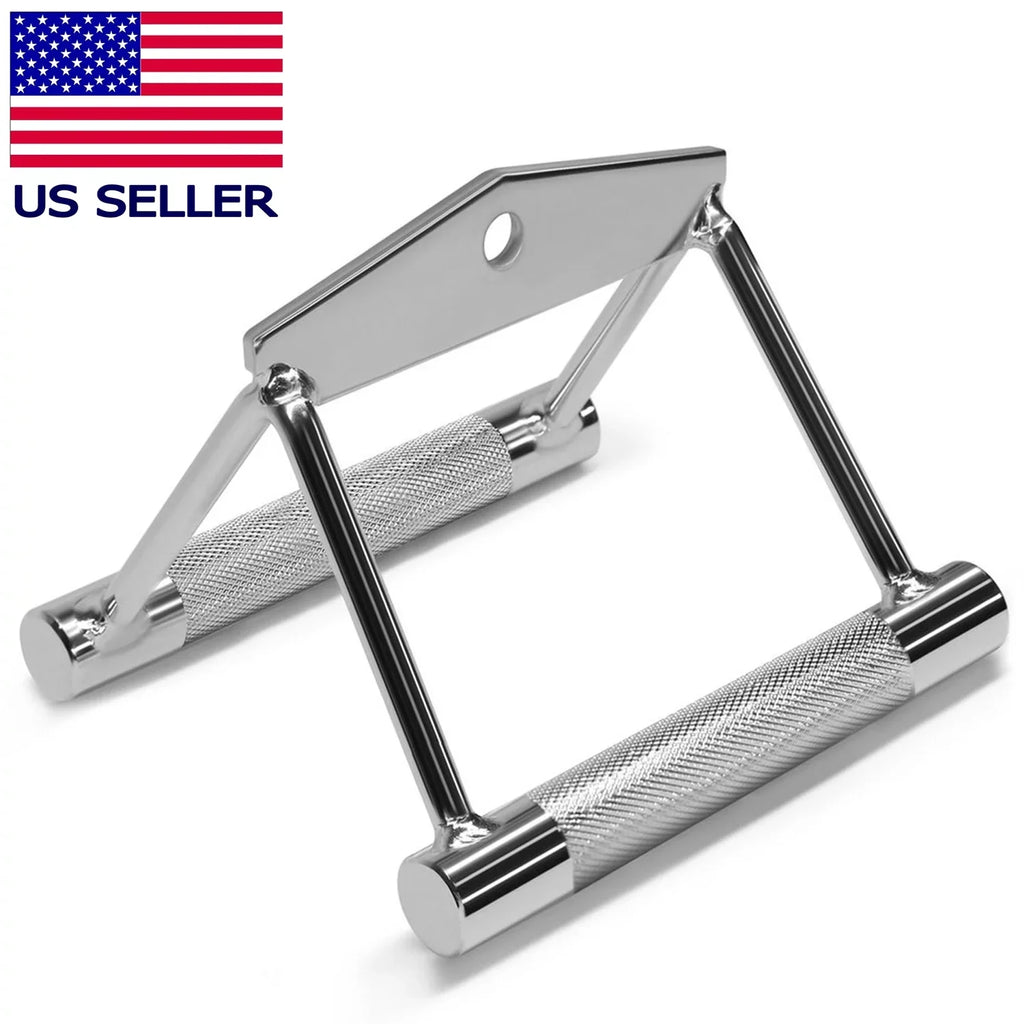Fitness Maniac Multi Gym Cable Attachment Double Seated Row V Handle Close Grip Twin Lat Bar