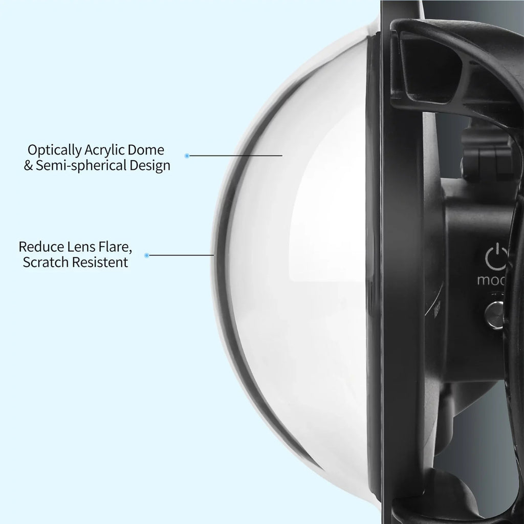 XTGP559 Dual Handle Dome Port Case - 45m Waterproof, 180° Wide Angle for Hero 9 Black Hero 10