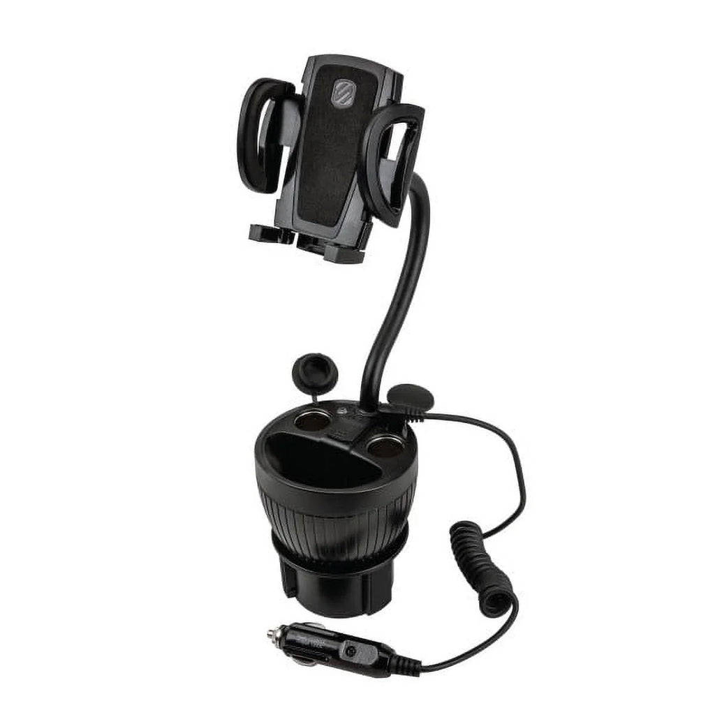 Scosche UH2PCUP Powerhub 4” Adjustable Arm and Cup Holder Car Mount Black