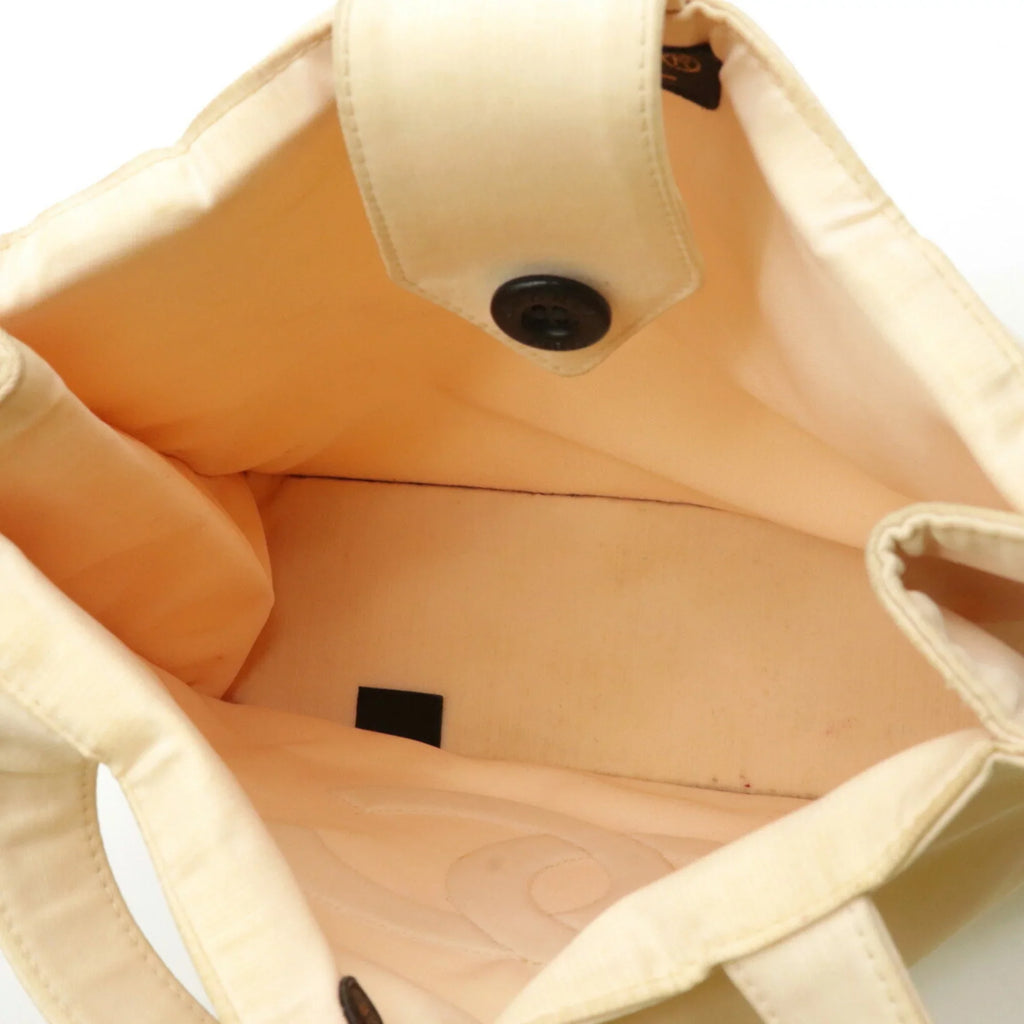 Pre-Owned  Chanel here mark handbag tote bag nylon light pink beige (Good)