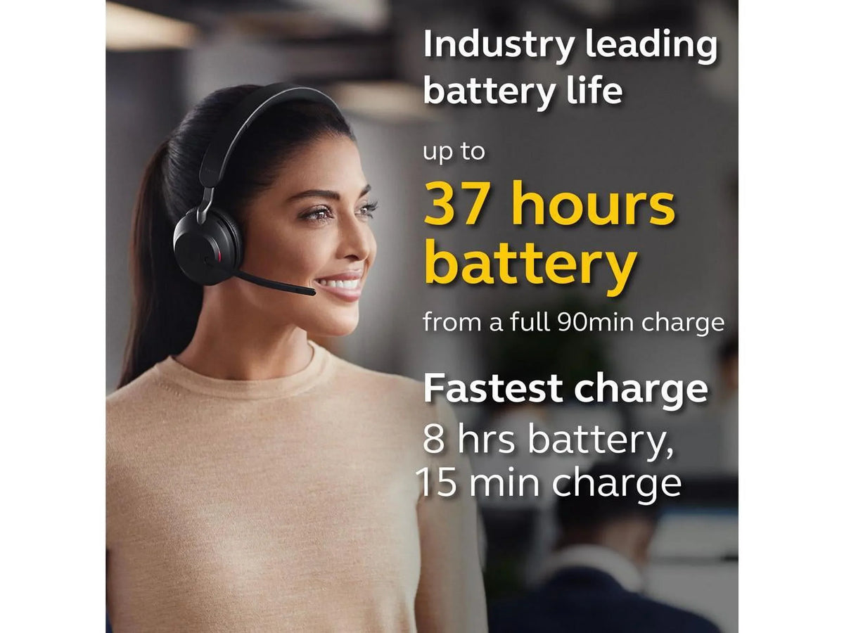 Jabra Evolve2 65 -C  Mono with Charging Stand - Black Wireless Headset / Music Headphones