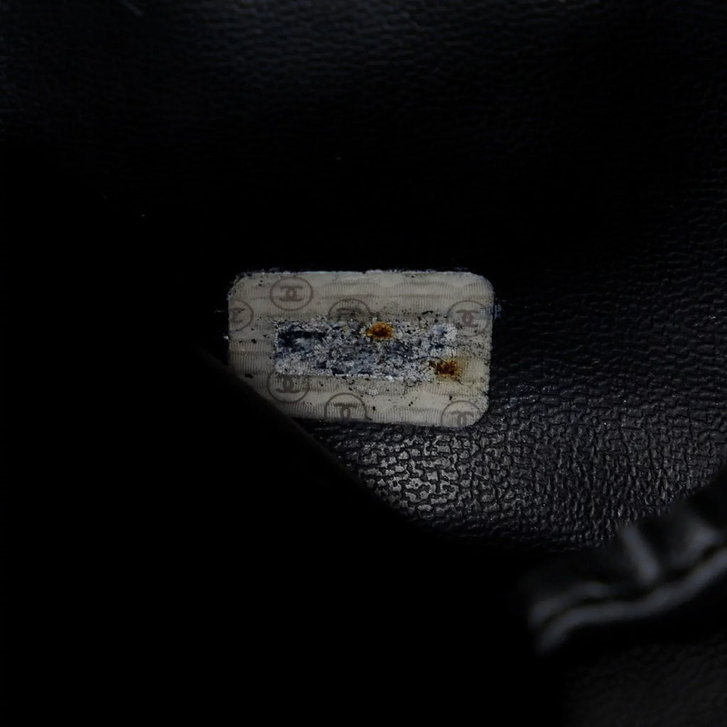 Pre-Owned Chanel Cocomark Bicolore Vanity Bag Handbag Black Lambskin Ladies  (Fair)