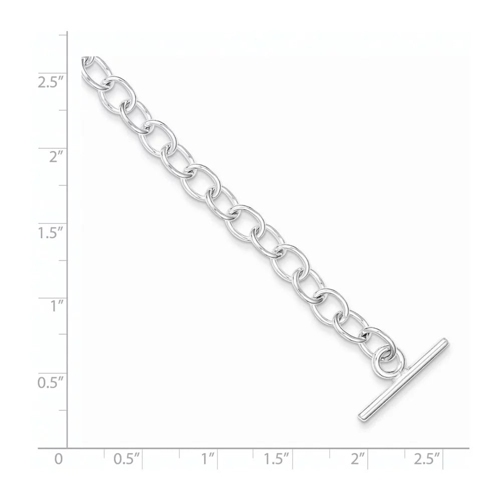 Auriga 925 Sterling Silver Fancy Link Toggle Bracelet 7.5 inch for Women